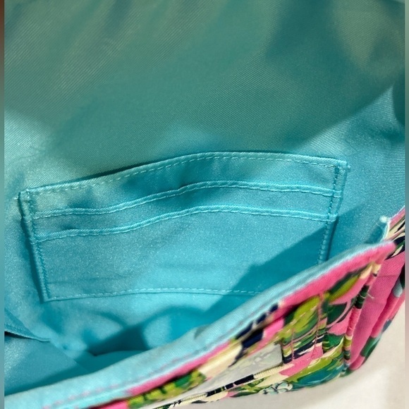 Vera Bradley Mini Hipster Crossbody Tropical Paradise Pink/Green Bag EUC - Picture 6 of 12